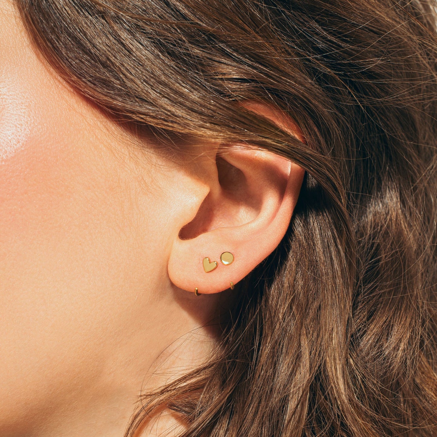 Little Heart Huggie Hoop Earrings