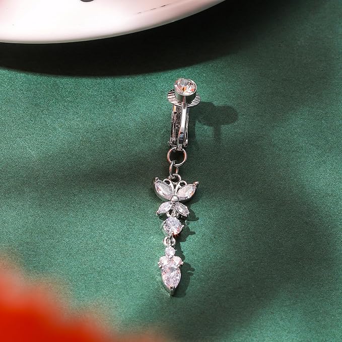 without Pricing Butterfly Clip on Belly Ring