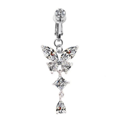without Pricing Butterfly Clip on Belly Ring