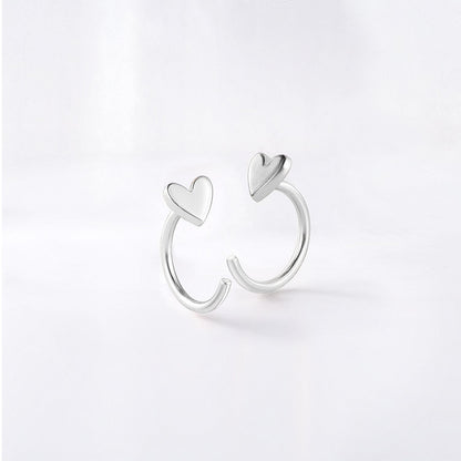 Little Heart Huggie Hoop Earrings